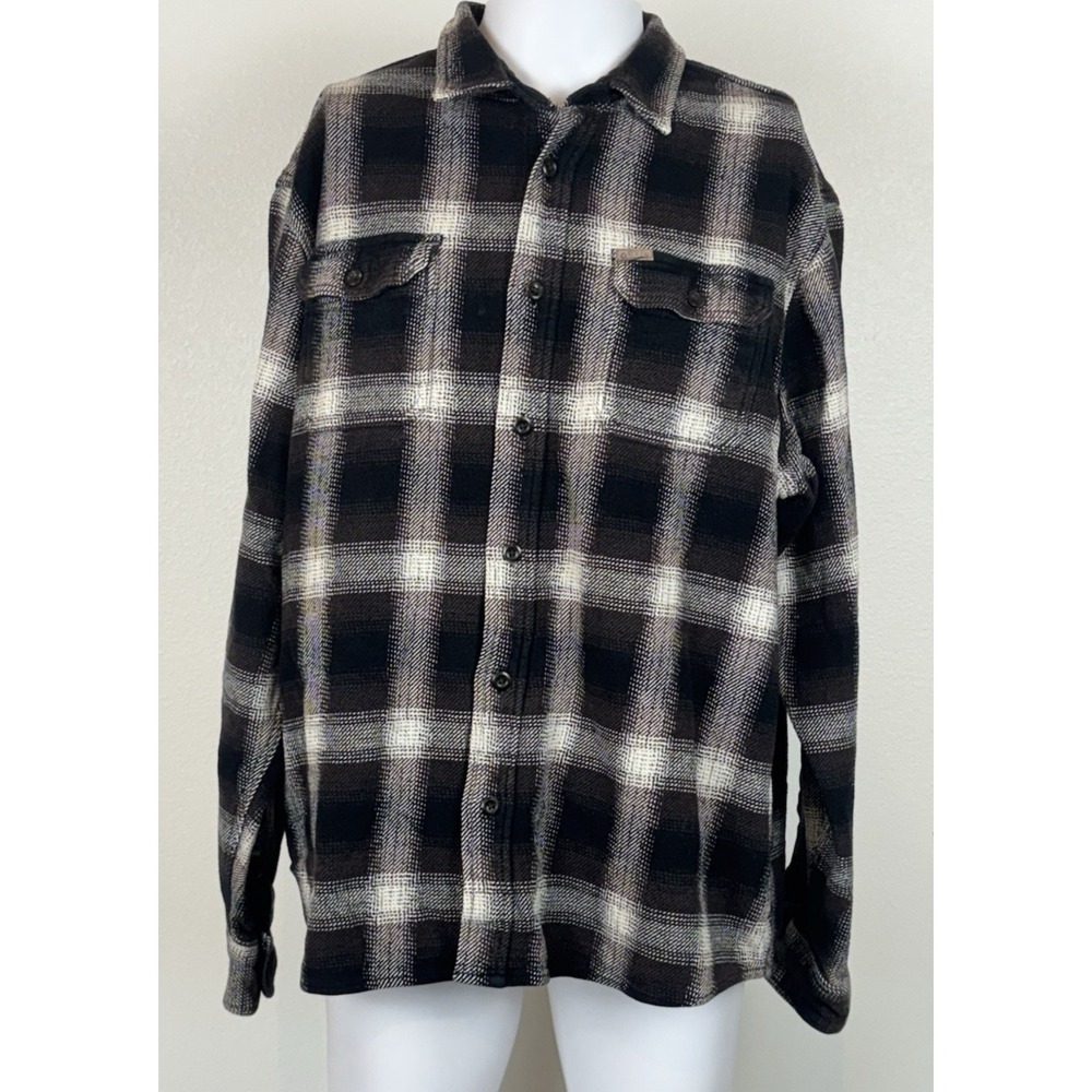 Orvis Shirt Shacket Mens XXL Flannel Plaid Button‎ Up Heavyweight Cozy Outdoor